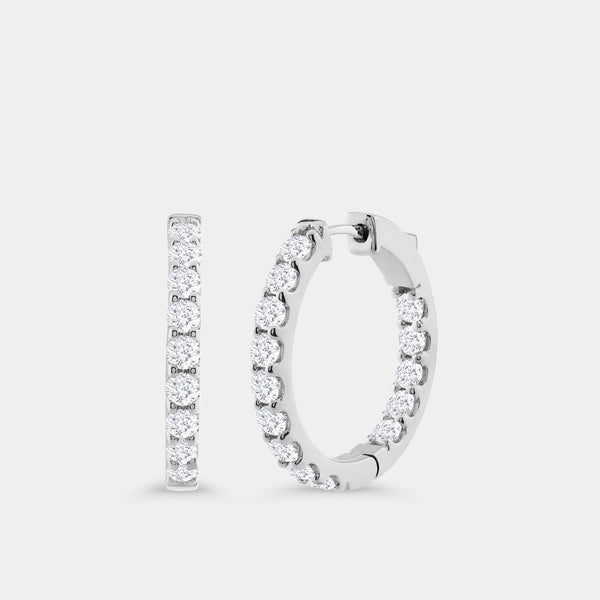 3 Carat Lab-Grown Diamond Round-Shaped Inside-Out Hoops — GILDED New York