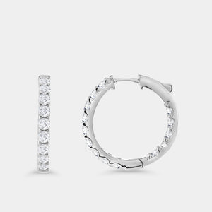 Gilded 3 Carat Lab-Grown Diamond Round-Shaped Inside-Out Hoops