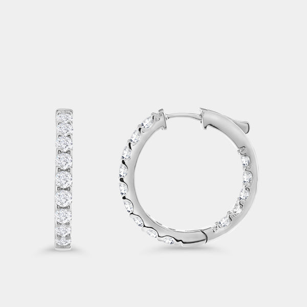 3 Carat Lab-Grown Diamond Round-Shaped Inside-Out Hoops — GILDED New York