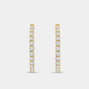 Gilded 4 Carat Lab-Grown Diamond Round-Shaped Inside-Out Hoops