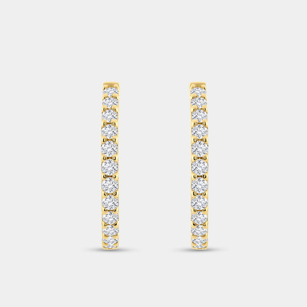 4 Carat Lab-Grown Diamond Round-Shaped Inside-Out Hoops — GILDED New York