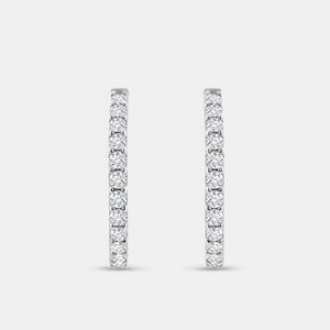 Gilded 4 Carat Lab-Grown Diamond Round-Shaped Inside-Out Hoops
