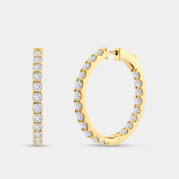 4 Carat Lab-Grown Diamond Round-Shaped Inside-Out Hoops — GILDED New York