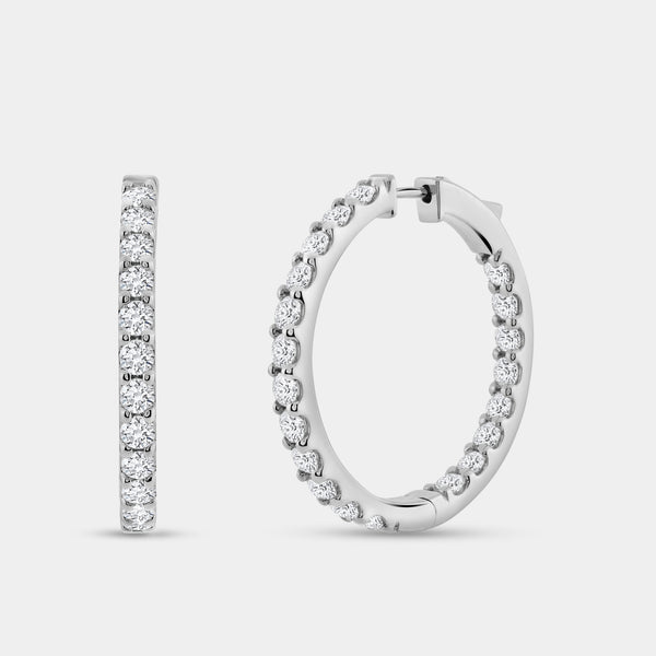 4 Carat Lab-Grown Diamond Round-Shaped Inside-Out Hoops — GILDED New York