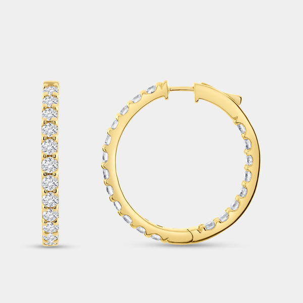 4 Carat Lab-Grown Diamond Round-Shaped Inside-Out Hoops — GILDED New York