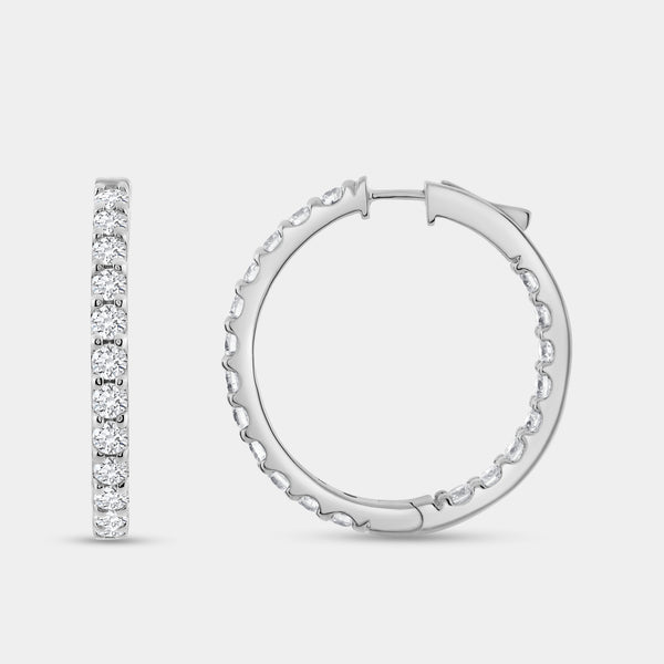 4 Carat Lab-Grown Diamond Round-Shaped Inside-Out Hoops — GILDED New York