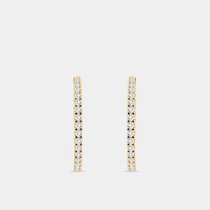 Gilded 6 Carat Lab-Grown Diamond Round-Shaped Inside-Out Hoops