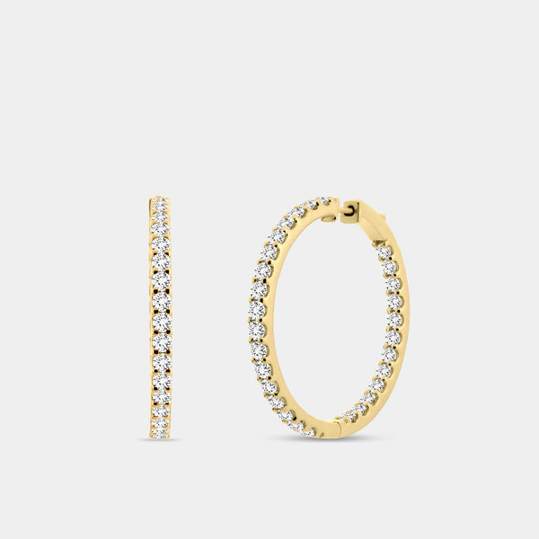 6 Carat Lab-Grown Diamond Round-Shaped Inside-Out Hoops — GILDED New York