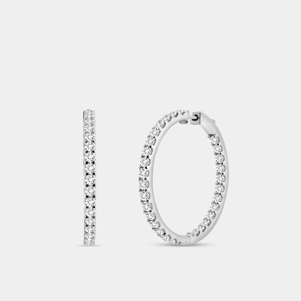 6 Carat Lab-Grown Diamond Round-Shaped Inside-Out Hoops — GILDED New York