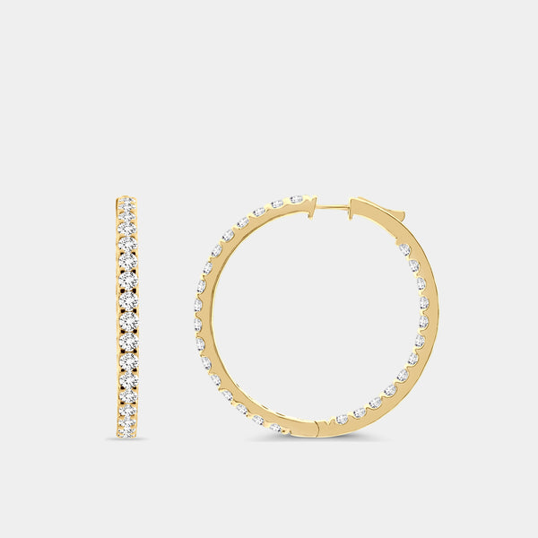 6 Carat Lab-Grown Diamond Round-Shaped Inside-Out Hoops — GILDED New York