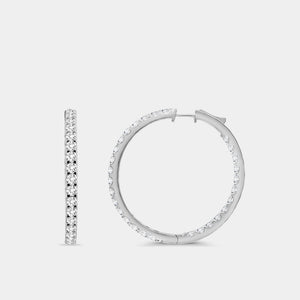Gilded 6 Carat Lab-Grown Diamond Round-Shaped Inside-Out Hoops