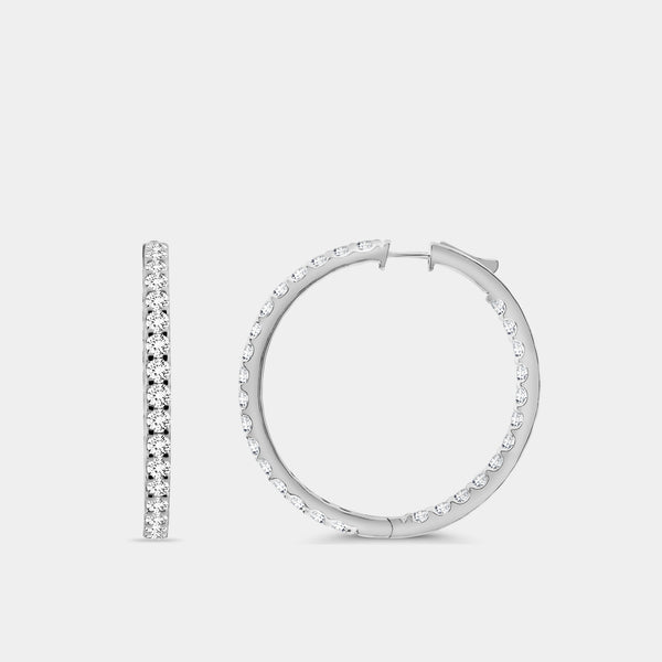 6 Carat Lab-Grown Diamond Round-Shaped Inside-Out Hoops — GILDED New York