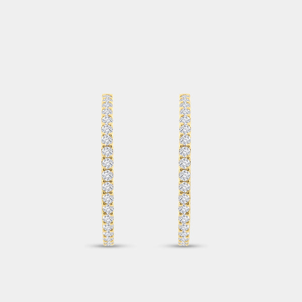 7 Carat Lab-Grown Diamond Round-Shaped Inside-Out Hoops — GILDED New York