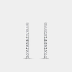 Gilded 7 Carat Lab-Grown Diamond Round-Shaped Inside-Out Hoops