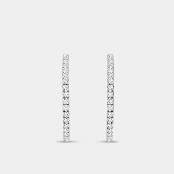 7 Carat Lab-Grown Diamond Round-Shaped Inside-Out Hoops — GILDED New York