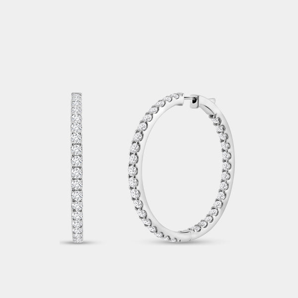 7 Carat Lab-Grown Diamond Round-Shaped Inside-Out Hoops — GILDED New York