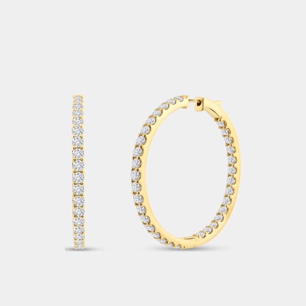 7 Carat Lab-Grown Diamond Round-Shaped Inside-Out Hoops — GILDED New York