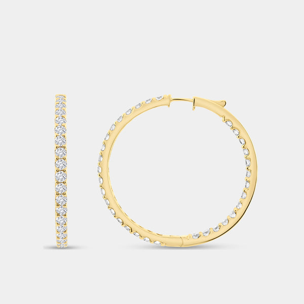 7 Carat Lab-Grown Diamond Round-Shaped Inside-Out Hoops — GILDED New York