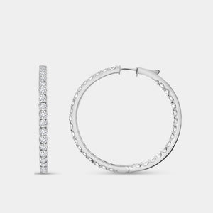 Gilded 7 Carat Lab-Grown Diamond Round-Shaped Inside-Out Hoops