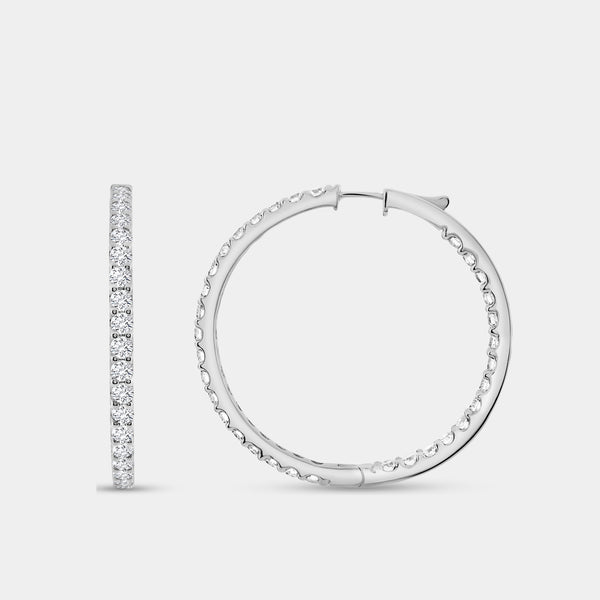 7 Carat Lab-Grown Diamond Round-Shaped Inside-Out Hoops — GILDED New York