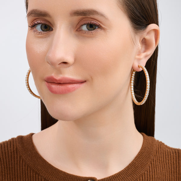 8 Carat Lab-Grown Diamond Round-Shaped Inside-Out Hoops — GILDED New York