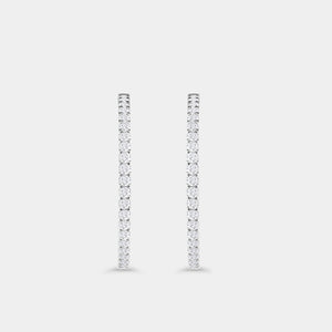 Gilded 8 Carat Lab-Grown Diamond Round-Shaped Inside-Out Hoops