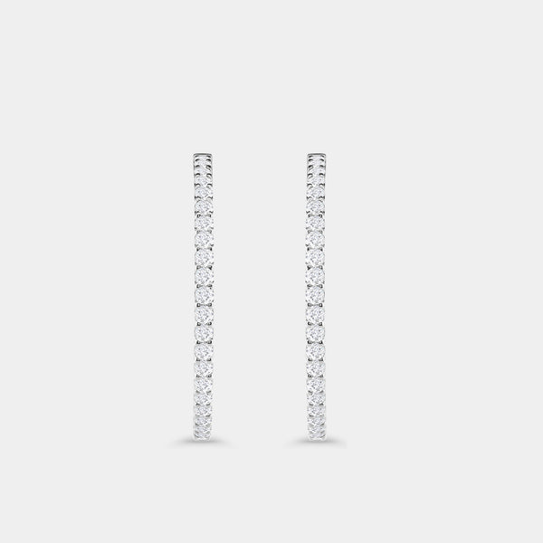 8 Carat Lab-Grown Diamond Round-Shaped Inside-Out Hoops — GILDED New York