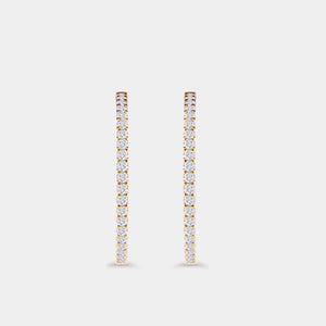 Gilded 8 Carat Lab-Grown Diamond Round-Shaped Inside-Out Hoops
