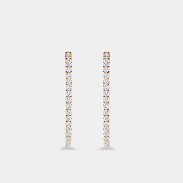 8 Carat Lab-Grown Diamond Round-Shaped Inside-Out Hoops — GILDED New York