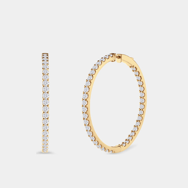 8 Carat Lab-Grown Diamond Round-Shaped Inside-Out Hoops — GILDED New York