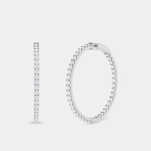 Gilded 8 Carat Lab-Grown Diamond Round-Shaped Inside-Out Hoops