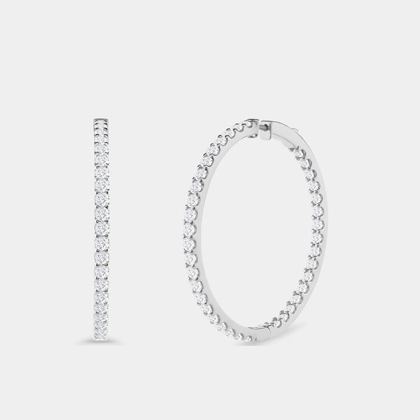 8 Carat Lab-Grown Diamond Round-Shaped Inside-Out Hoops — GILDED New York