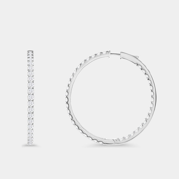 8 Carat Lab-Grown Diamond Round-Shaped Inside-Out Hoops — GILDED New York