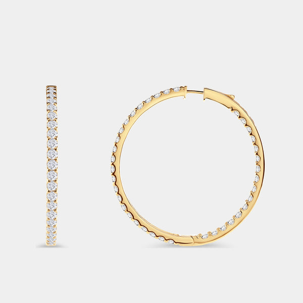 8 Carat Lab-Grown Diamond Round-Shaped Inside-Out Hoops — GILDED New York