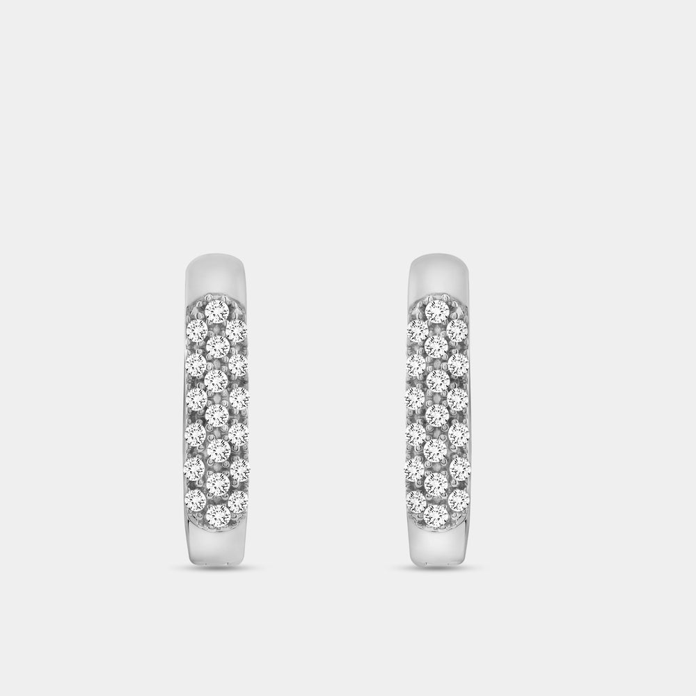 Gilded 1/4 Carat Lab-Grown Diamond Pavé Oval-Shaped Huggie Hoops