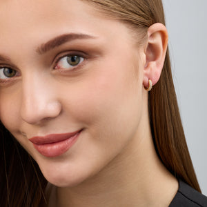 Gilded 1/4 Carat Lab-Grown Diamond Pavé Round-Shaped Huggie Hoops