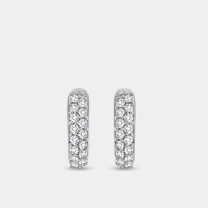 Gilded 1/4 Carat Lab-Grown Diamond Pavé Round-Shaped Huggie Hoops