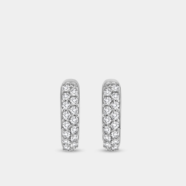 Gilded 1/4 Carat Lab-Grown Diamond Pavé Round-Shaped Huggie Hoops