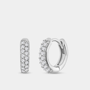 Gilded 1/4 Carat Lab-Grown Diamond Pavé Round-Shaped Huggie Hoops