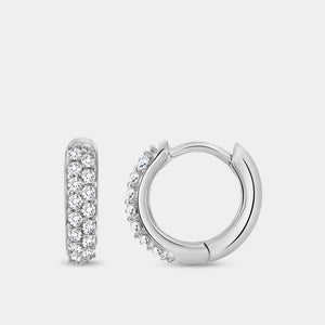 Gilded 1/4 Carat Lab-Grown Diamond Pavé Round-Shaped Huggie Hoops