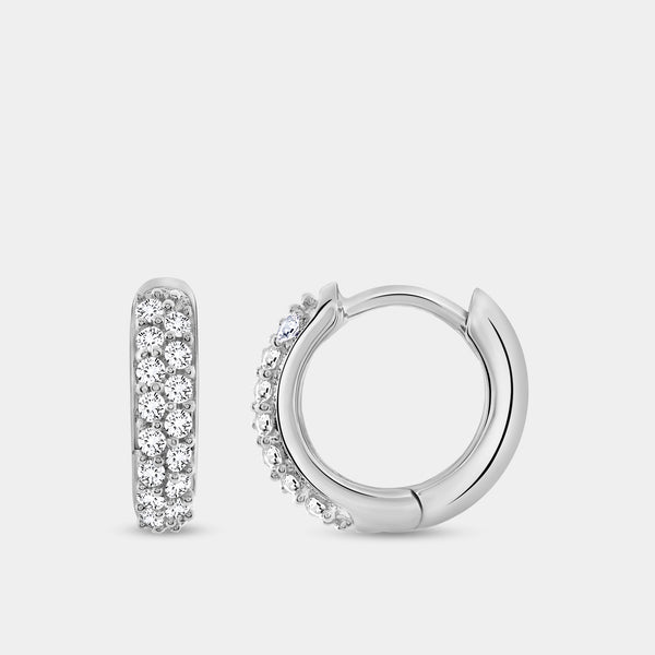 Gilded 1/4 Carat Lab-Grown Diamond Pavé Round-Shaped Huggie Hoops