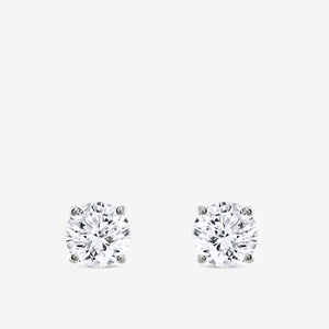 Gilded 5 Carat Lab-Grown Diamond Round-Shaped Classic Solitaire Studs