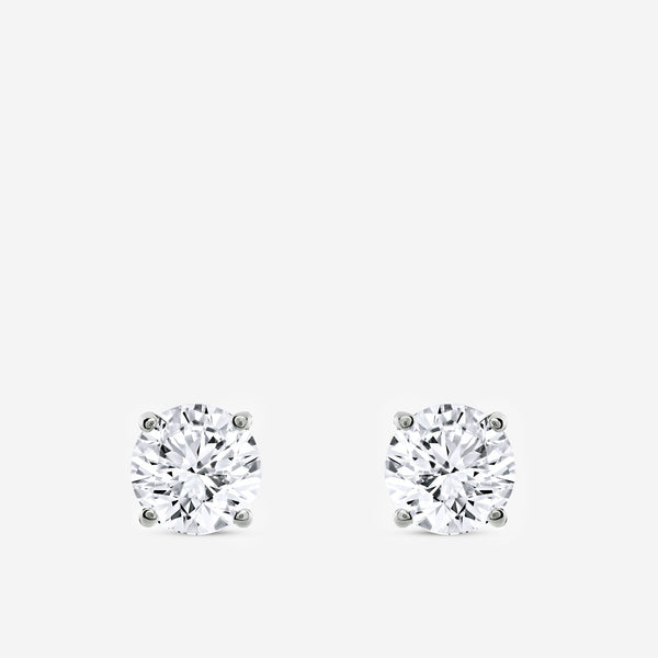 5 Carat Lab-Grown Diamond Round-Shaped Classic Solitaire Studs — GILDED New York