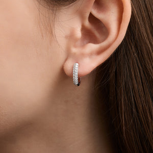 Gilded 1/2 Carat Lab-Grown Diamond Pavé Oval-Shaped Huggie Hoops