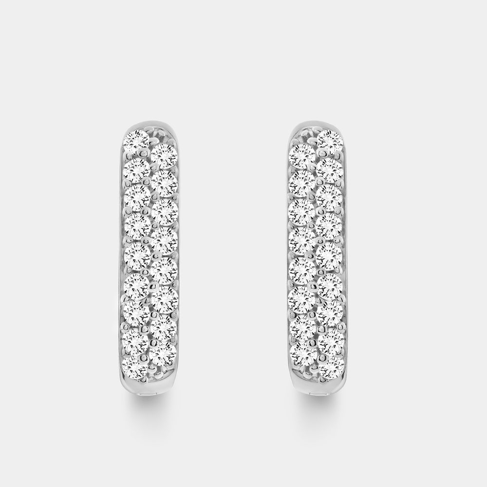Gilded 1/2 Carat Lab-Grown Diamond Pavé Oval-Shaped Huggie Hoops