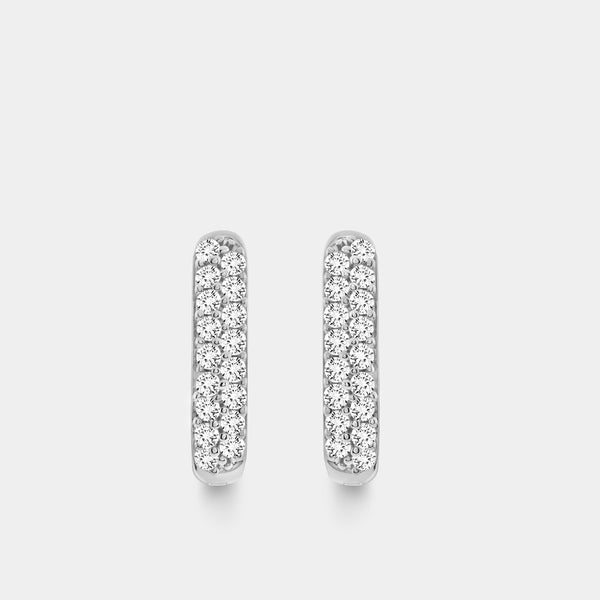 Gilded 1/2 Carat Lab-Grown Diamond Pavé Oval-Shaped Huggie Hoops