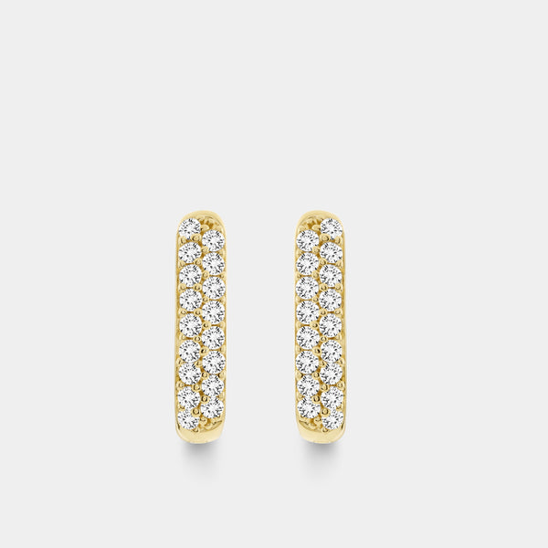 Gilded 1/2 Carat Lab-Grown Diamond Pavé Oval-Shaped Huggie Hoops