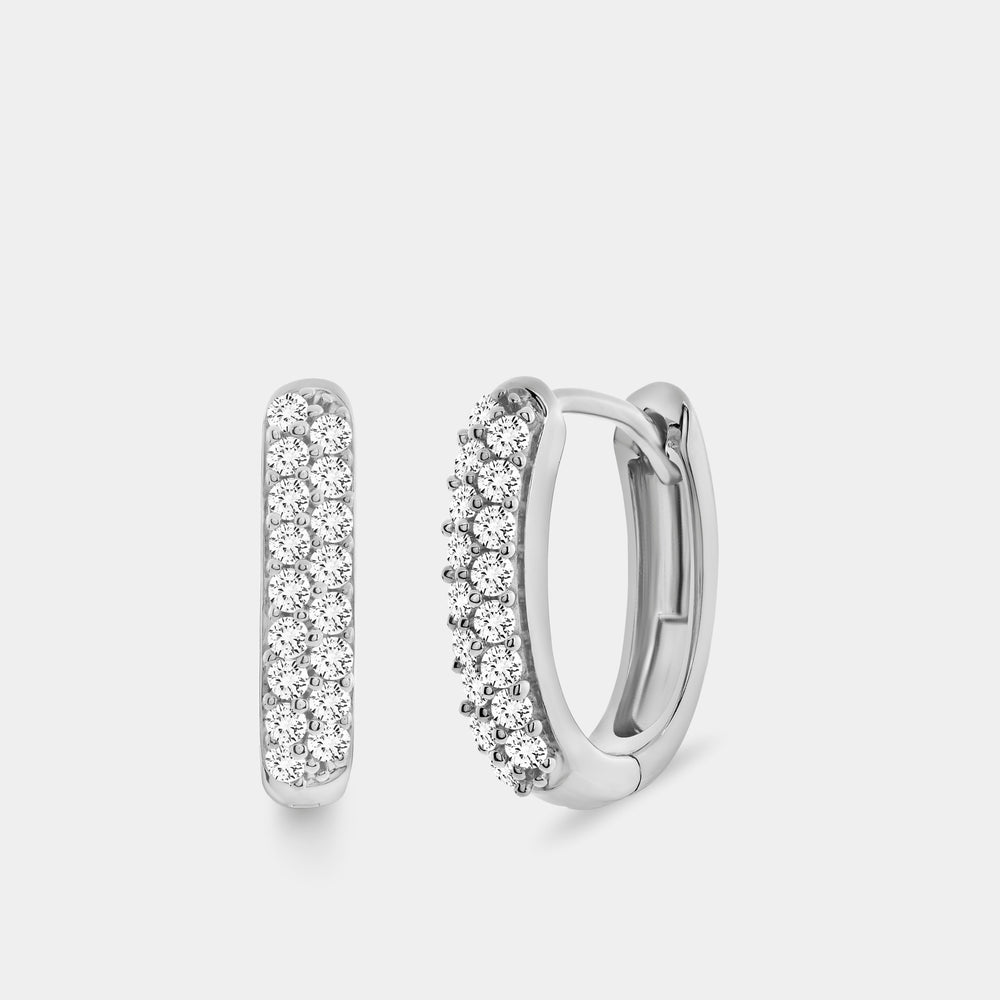 Gilded 1/2 Carat Lab-Grown Diamond Pavé Oval-Shaped Huggie Hoops