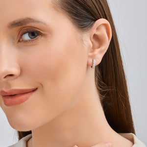 Gilded 1/3 Carat Lab-Grown Diamond Pavé Oval-Shaped Huggie Hoops