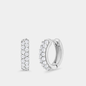Gilded 1/3 Carat Lab-Grown Diamond Pavé Oval-Shaped Huggie Hoops